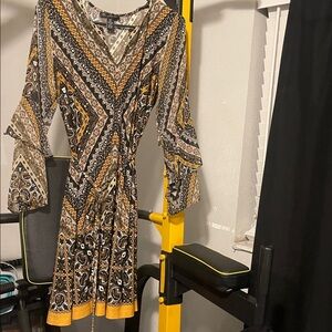 INC International Concepts Geometric Long Sleeve Dress